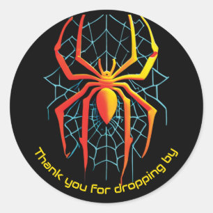 Adesivo Redondo Creepy Spider Web Obrigado