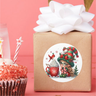 Adesivo Redondo Créez votre propre Sticker rond classique d'elfe