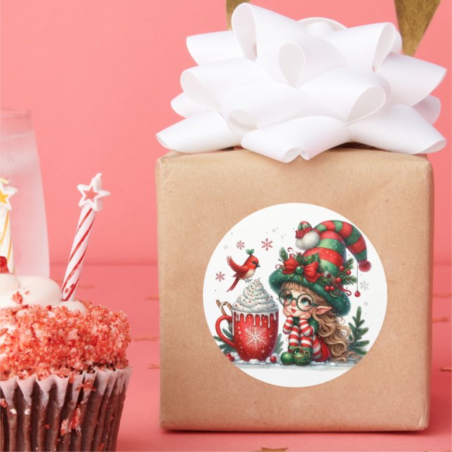 Adesivo Redondo Créez votre propre Sticker rond classique d'elfe (Festa)