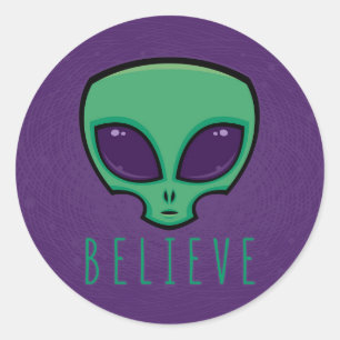 Adesivo Redondo Creia na Alienígena