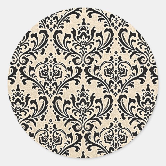 Adesivo Redondo Creme Damask ~ (Frente)