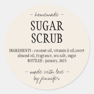 Adesivo Redondo Creme Homemade Sugar Scrub