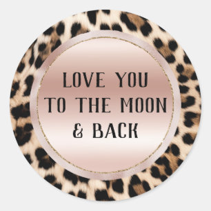 Adesivo Redondo Creme Preto-Castanho-Leopardo-Esbranquiçado Rosa