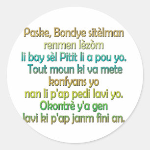 Adesivo Redondo Creole haitiano do 3:16 de John