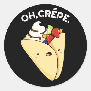 Adesivo Redondo Crepe Engraçado Comida Pun Dark BG