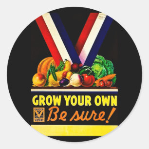 Adesivo Redondo Cresça seus próprios - seja certo! Segunda guerr