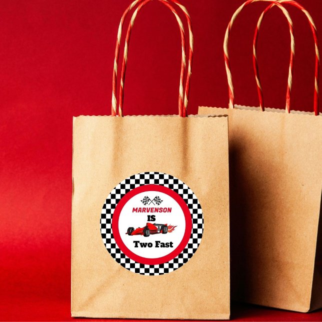 Adesivo Redondo Crescendo dois segundos aniversários de Raça Rápid (Criador carregado)