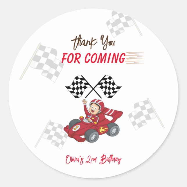 Adesivo Redondo Crescendo dois segundos aniversários rápidos (Frente)