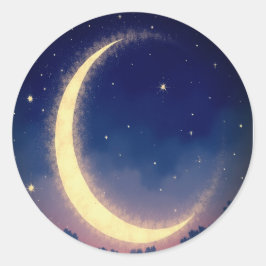 Adesivo Redondo "Crescent Moon Sticker Pack - Magical Celestial
