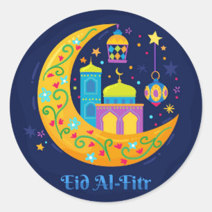 Adesivo Redondo Crescente do Eid Al Fitr