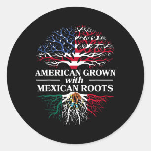 Adesivo Redondo Crescido Americano Raízes Mexicanas Apaixonado pel