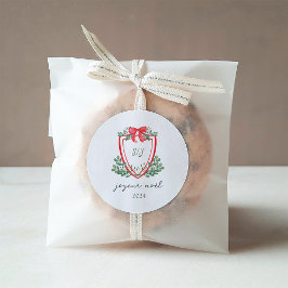 Adesivo Redondo Crest de Natal Whimsso | Joyeux Noël
