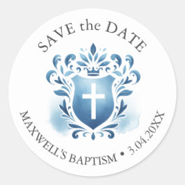 Adesivo Redondo Crest Monogramas de Aquarela