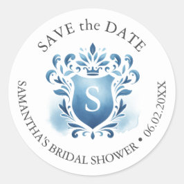 Adesivo Redondo Crest Monogramas de Aquarela