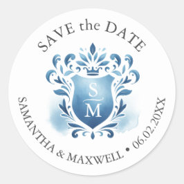 Adesivo Redondo Crest Monogramas de Aquarela