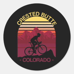 Adesivo Redondo Crested Butte Colorado Ciclismo de Montanha Ciclis