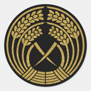 Adesivo Redondo [Crestes da Família] Atum de arroz