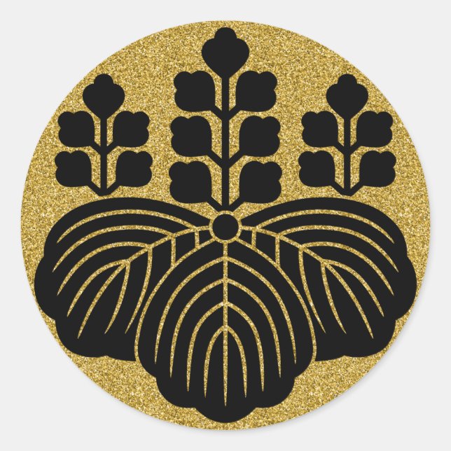 Adesivo Redondo [Crestes da Família] Paulownia 5-7kiri (Frente)