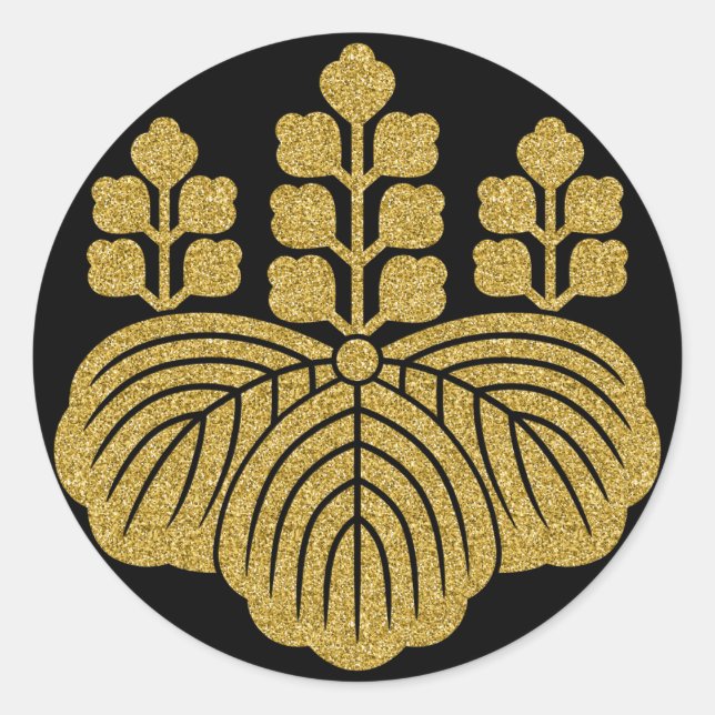 Adesivo Redondo [Crestes Familiares] Paulownia 5-7kiri Sticker (Frente)