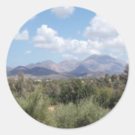 Adesivo Redondo Creta Mountain Scenkers