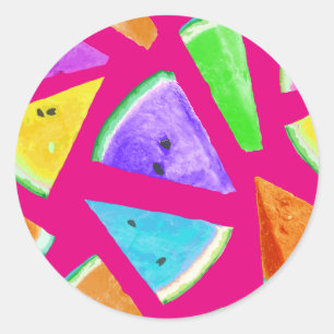 Adesivo Redondo Criação de Padrão de Melancia 9
