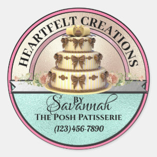 Adesivo Redondo Criado Com O Elegante De Bolo Elegante