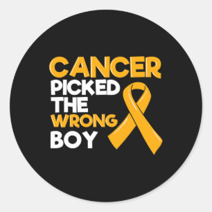 Adesivo Redondo Criança Cancer Rapaz Fita Tumor Pediatra Chi