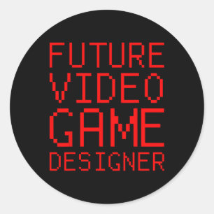 Adesivo Redondo Criança do Designer de Vídeo do Futuro