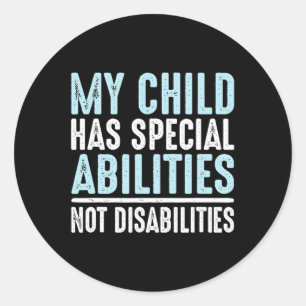 Adesivo Redondo Criança Tem Habilidades Especiais Não Deficiências