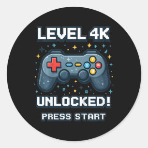 Adesivo Redondo Crianças 4k Meninos Ck Para a Escola Retro Gamer 4