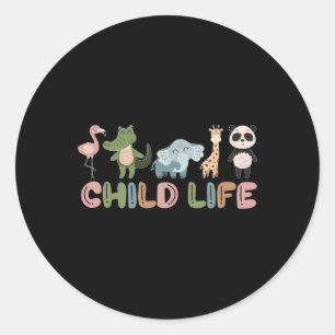 Adesivo Redondo Crianças Bastantes Especializadas em Brincar Terap