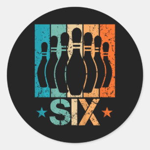 Adesivo Redondo Crianças Boliche de 6 Aniversário de 6 anos