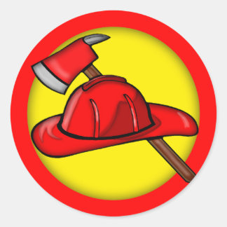 Adesivo Redondo Crianças Bombeiros T-shirts e Crianças Bombeiros P