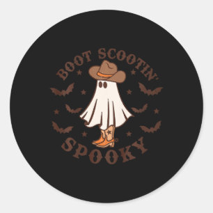 Adesivo Redondo Crianças Boot Scootin Spookin Western Halloween Re
