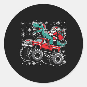 Adesivo Redondo Crianças Caminhão Monstro Natal Dino Papai Noel Xm