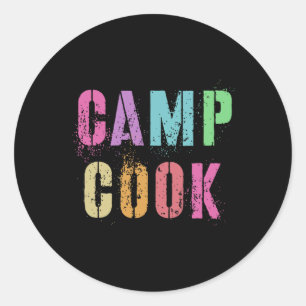Adesivo Redondo Crianças Camp Cook Chef Cozinhar de acampamento Vi