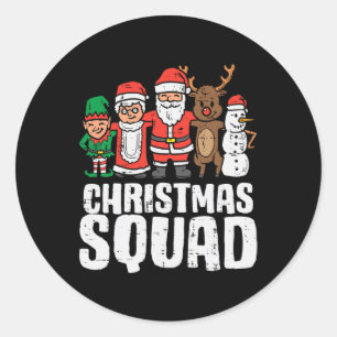 Adesivo Redondo Crianças da Família Elf Xmas, Papais noeis de Nata