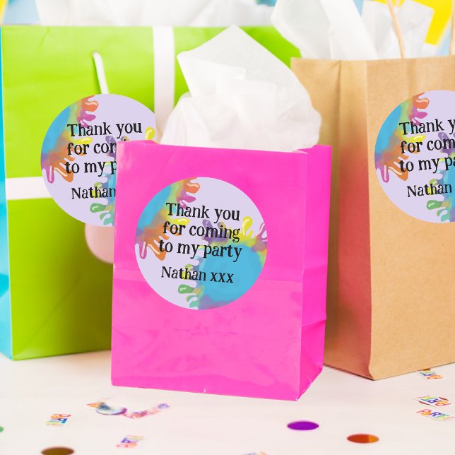 Adesivo Redondo Crianças da festa de arte Favor empacotamento (Criador carregado)