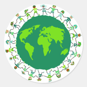 Adesivo Redondo Crianças da Terra