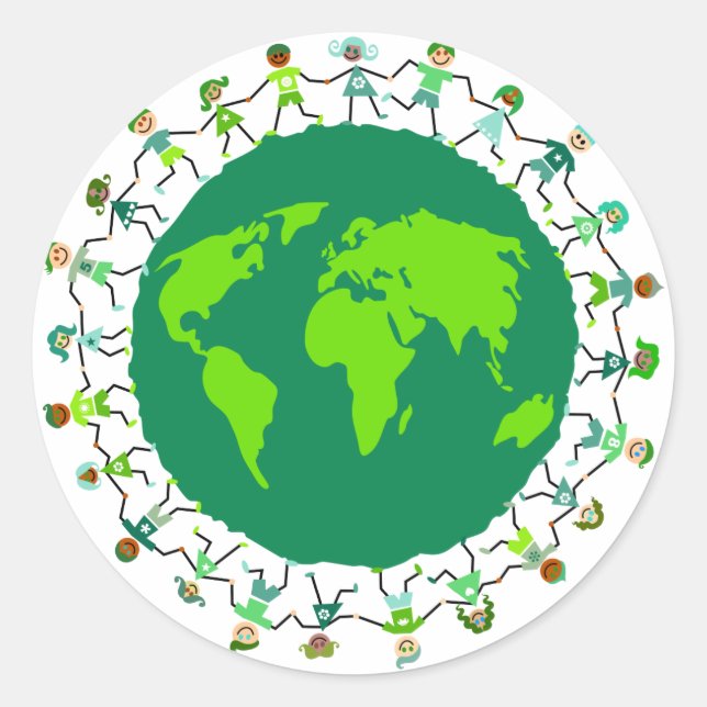 Adesivo Redondo Crianças da Terra (Frente)