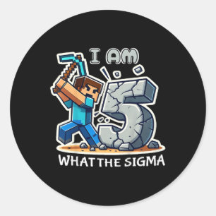 Adesivo Redondo Crianças De Cinco Anos Sigma Pixel Art Gamer S