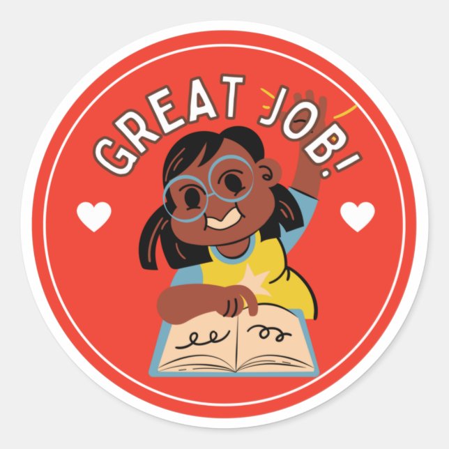 Adesivo Redondo Crianças de volta à motivação escolar (Frente)