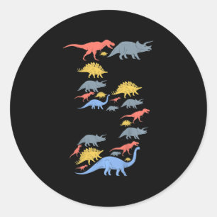 Adesivo Redondo Crianças Dinossauro 5 de Aniversário Para Meninas