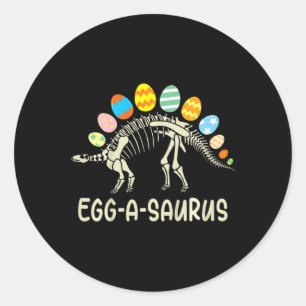 Adesivo Redondo Crianças Diversão Eggasaurus Dinossaur Easter Ount
