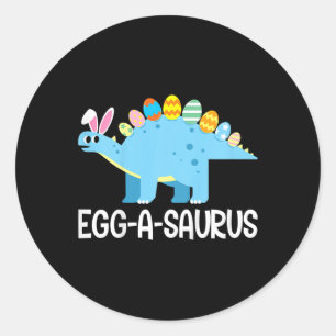 Adesivo Redondo Crianças Diversão Eggasaurus Dinossaur Easter Ount