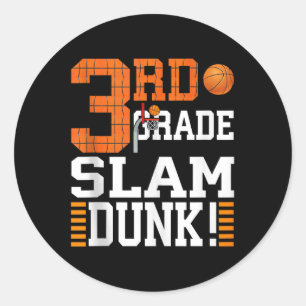 Adesivo Redondo Crianças do 3º ano do 1º dia do colégio Slam Dunk