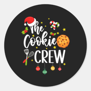 Adesivo Redondo Crianças do Cookie Crew de Natal cozinhando cozinh