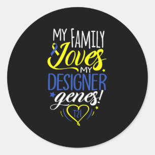 Adesivo Redondo Crianças do Dia da Consciência da Síndrome de Desa