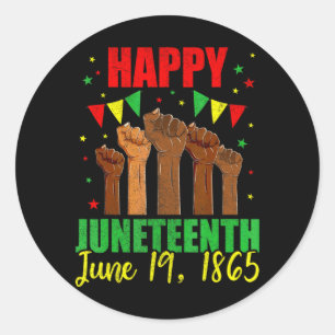 Adesivo Redondo crianças do juneteenth mulheres homens feliz junet
