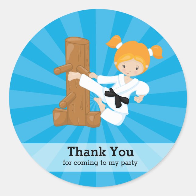 Adesivo Redondo Crianças do Karate (Frente)